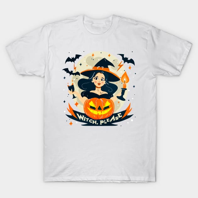 Witch, Please cute pumpkin girl T-Shirt by enchantedrealm